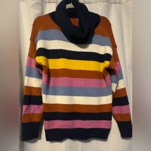 Caslon Multicolor Striped Cowl Neck Sweater